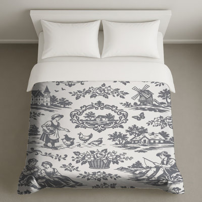 Pastoral Toile Print Duvet Covers