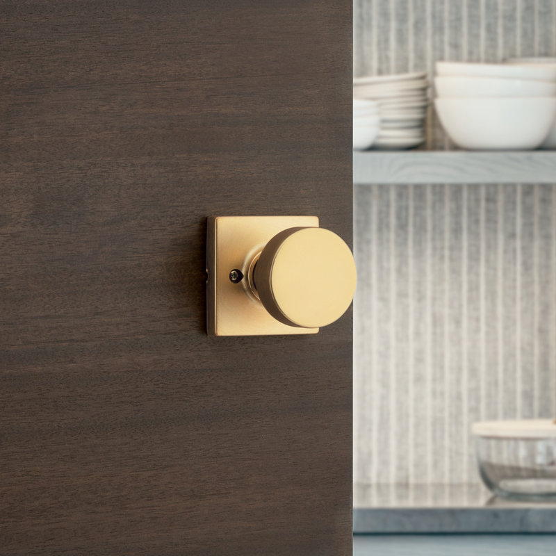 Pismo Single Dummy Circle Knob, Satin Brass