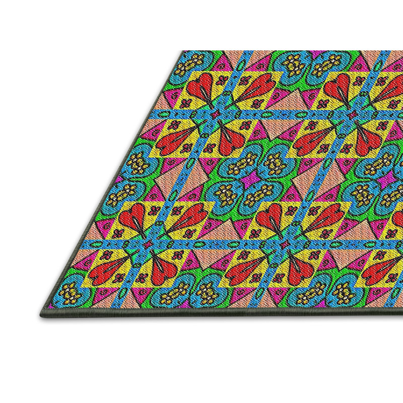 Floral Indoor Rug, Rectangle 3' x 5'