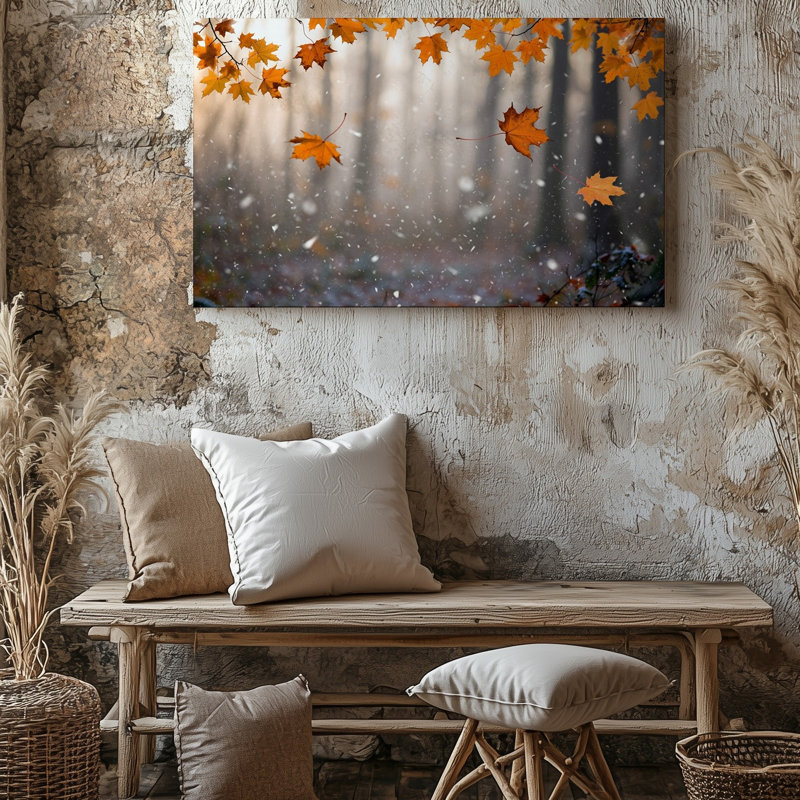 Toile dans une forêt sereine d'automne, H 18 po x l 24 po