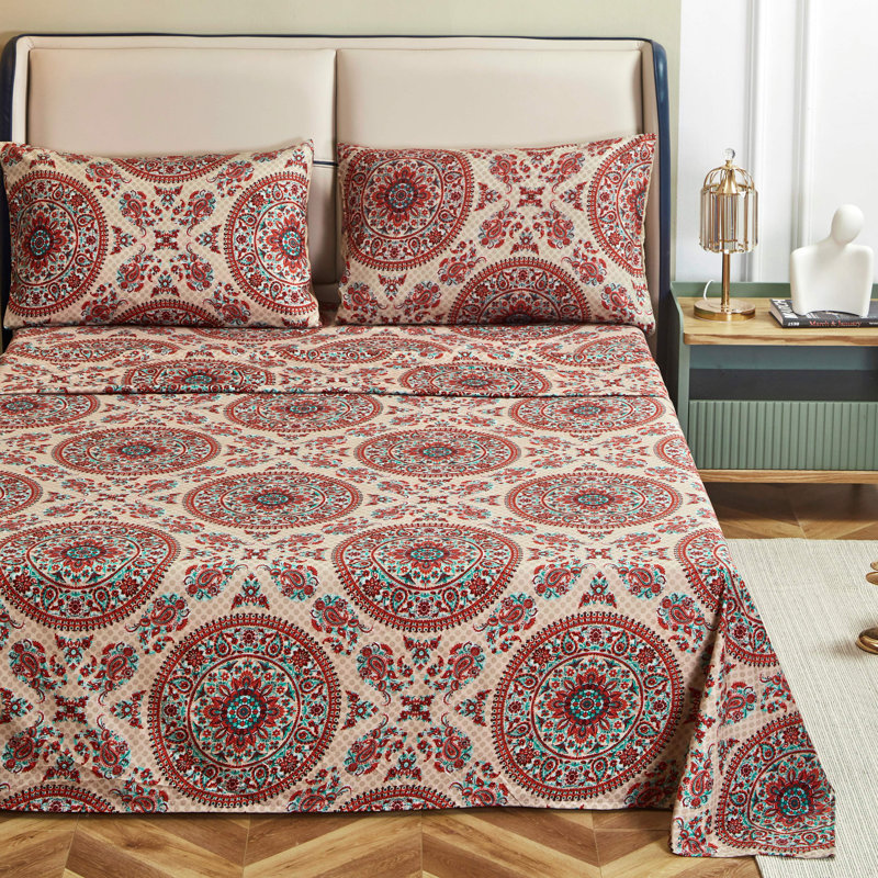 Damask Microfiber Damask Flat Sheet, King