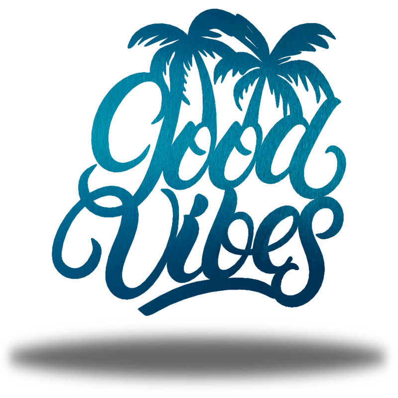 Décoration murale Aubert Good Vibes, Bleu sarcelle, H 36 po x l 36 po x P 0,0125 po
