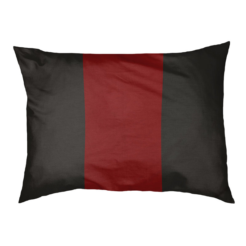 Oreiller Memphis, Moyen (l 28 po x P 18 po x H 6 po), Noir / rouge / noir