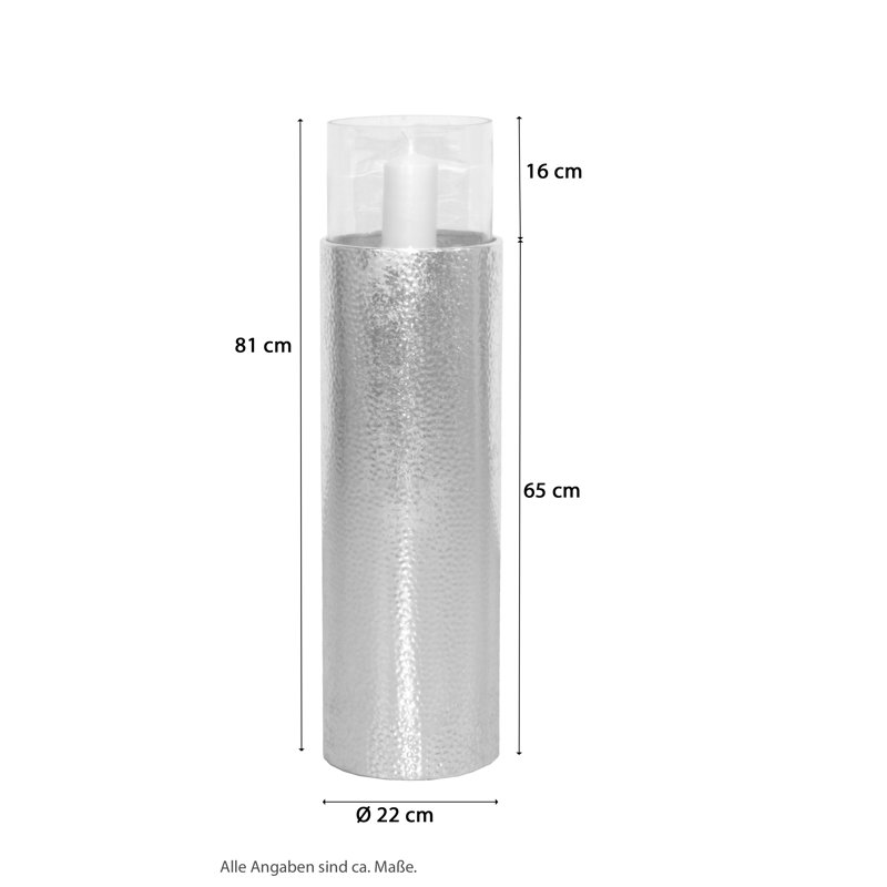 Buntingford Hurricane, Matt brushed nickel, 81cm H x 22cm W x 22cm D