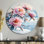 Pivoines près du lac gelé II - pivoines rondes, décoration murale en métal rose traditionnel