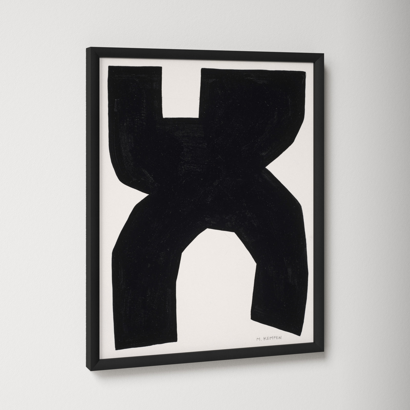 Module On White 1 by Michael Kempen, Black, 50" H x 40" W x 1.25" D
