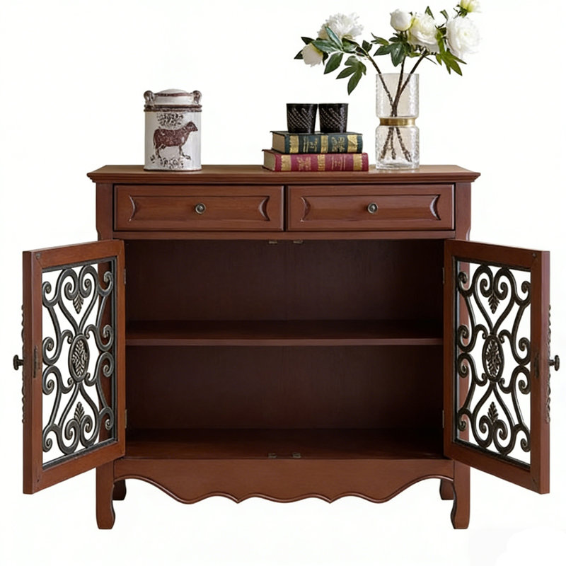 Armoire latérale de style américain, Marron foncé