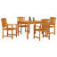 4 - Person Solid Wood Patio Dining Set Round Table