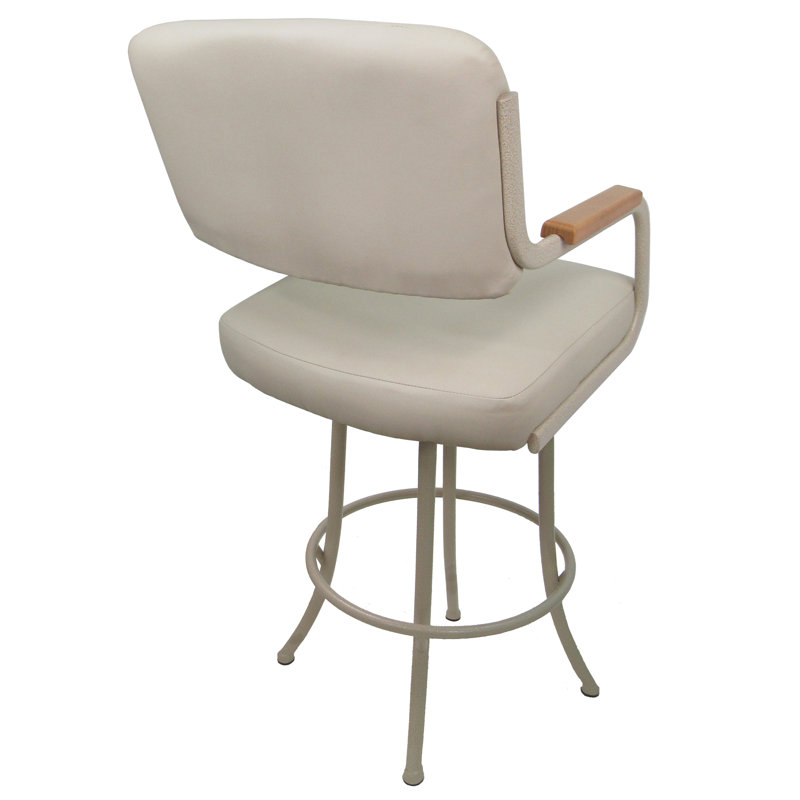 Ivette Swivel Counter Metal Bar Stool - M-114 - Ocean Beige - Beige Natural, Counter Stool (26” Seat Height)