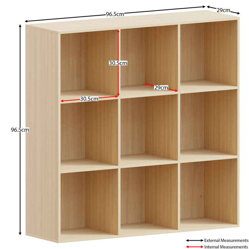 Herline 96.5cm H x 96.5cm W Cube Bookcase, Beige/White