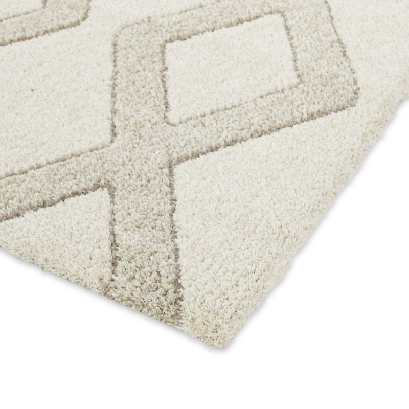 Paden Taupe Geometric Trellis Area Rug, Rectangle 5'3" x 7'