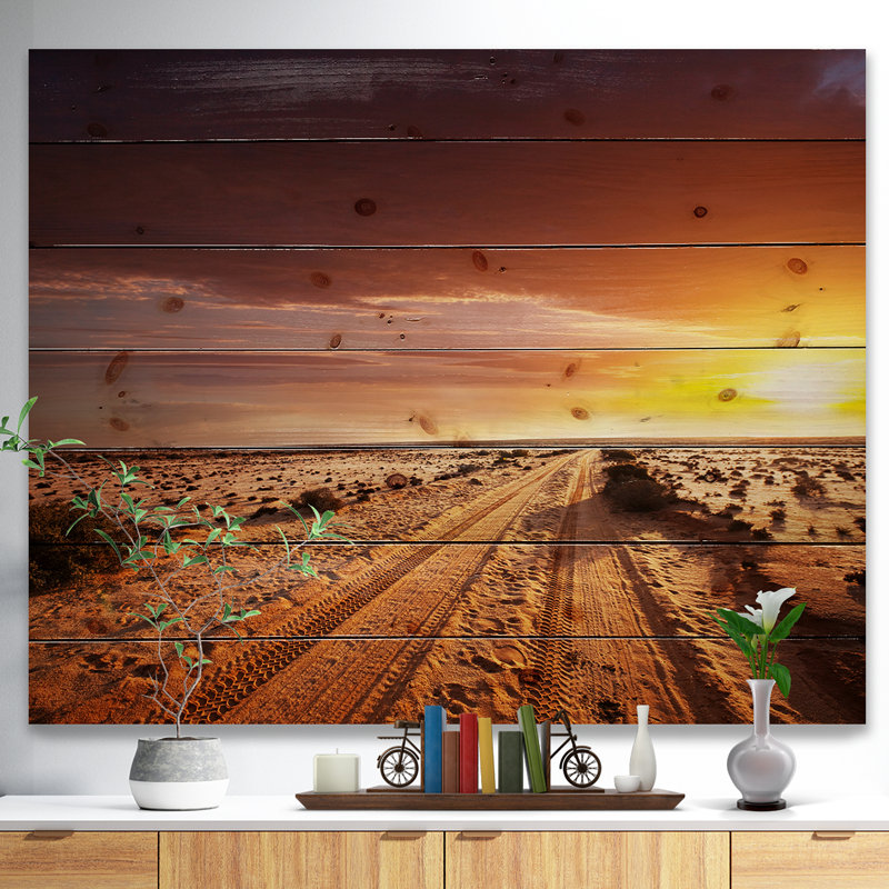 Off Road In Desert At Sunset - Photographie sur, H 30 po x l 40 po x P 1 po