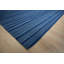 Blue Handwoven Wool Indigo Horizon Stripes Geometric Modern Contemporary Carpet Rug-1136877691