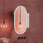 Armoire à pharmacie ovale encastrée, armoire de salle de bain murale en métal avec miroir et tablettes réglables, miroir mural avec rangement pour salle de bain-604858371
