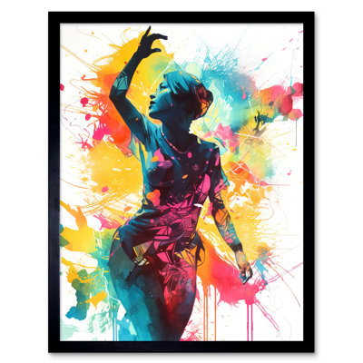Leighdon Holi Festival Of Colour Woman Dancing To Music - Single Picture Frame Print