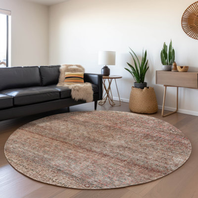 Nymara Orange Washable Indoor-Outdoor Rug - 