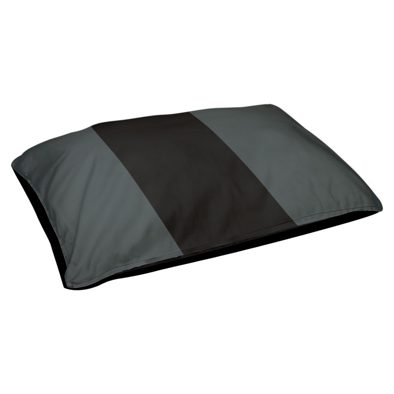 Coussin rectangulaire designer Tampa Bay, Moyen (L 30 po x l 40 po), Gris acier / noir
