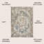 Keesha Bold Distressed Medallion Low-Pile Machine-Washable Blue/Cream Rug-589953016