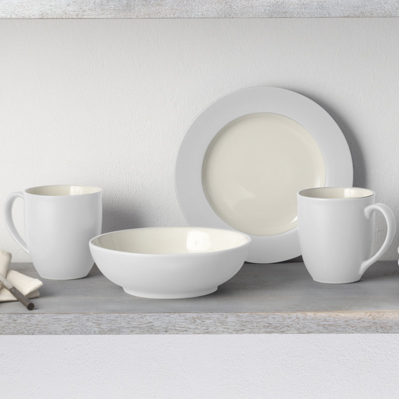 Service de table 16 pièces Noritake Colorwave, service pour 4, Blanc