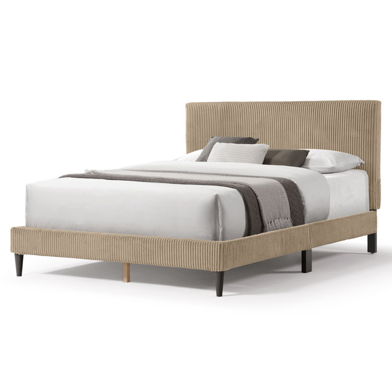 Lit plateforme tapissier Biral, Brun