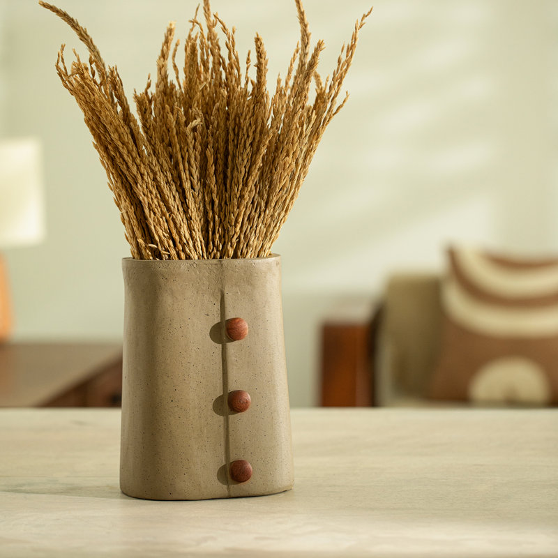 Vase Niraan Ecomix avec perles en bois