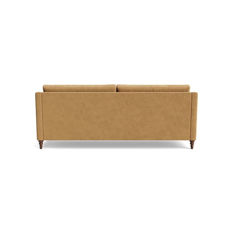 Vera Sofa (85"), Walnut Finish (Turned), Performance Velvet - Nutmeg