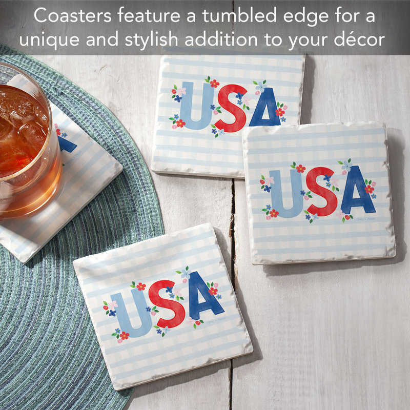 Paquet de 4 sous-verres USA