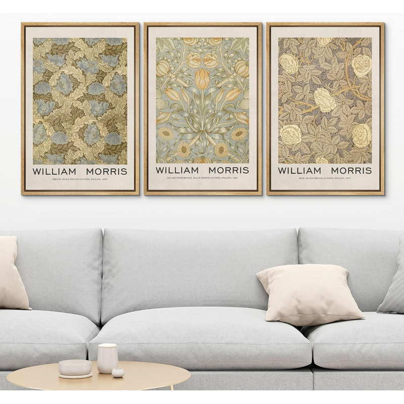 Art mural classique de William Morris, H 36 po x l 24 po x P 1,5 po, Naturel