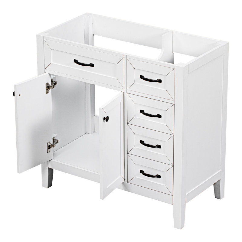 Single Bathroom Vanity Base Only, White
