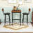 3-Piece Industrial Bar Table Set with Square Table and 2 Upholstered Stools-1715127139-1715127142