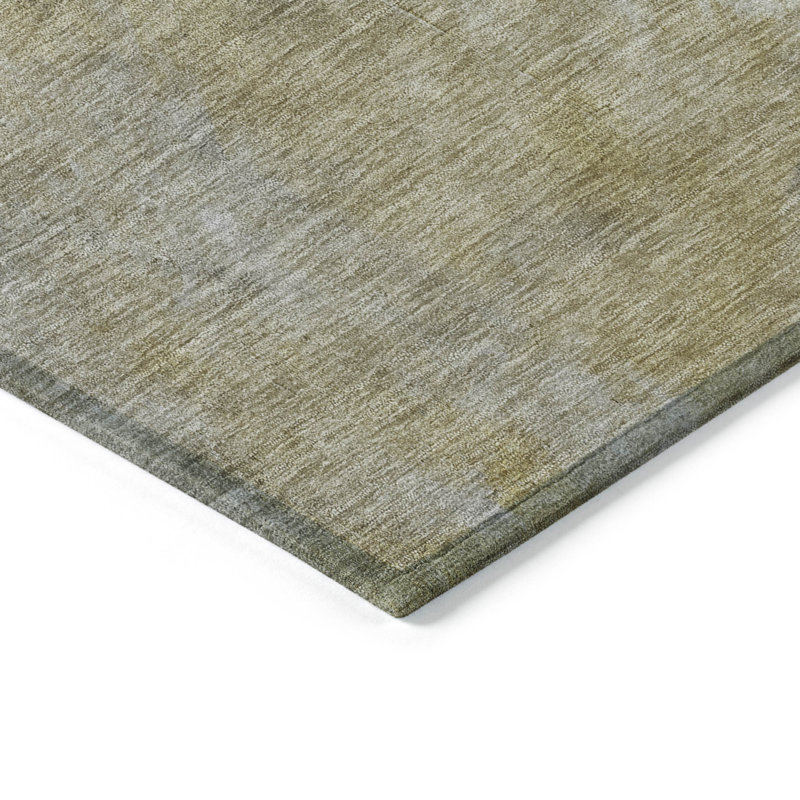 Gray and Yellow Abstract Indoor Outdoor Area Rug 3' x 5'