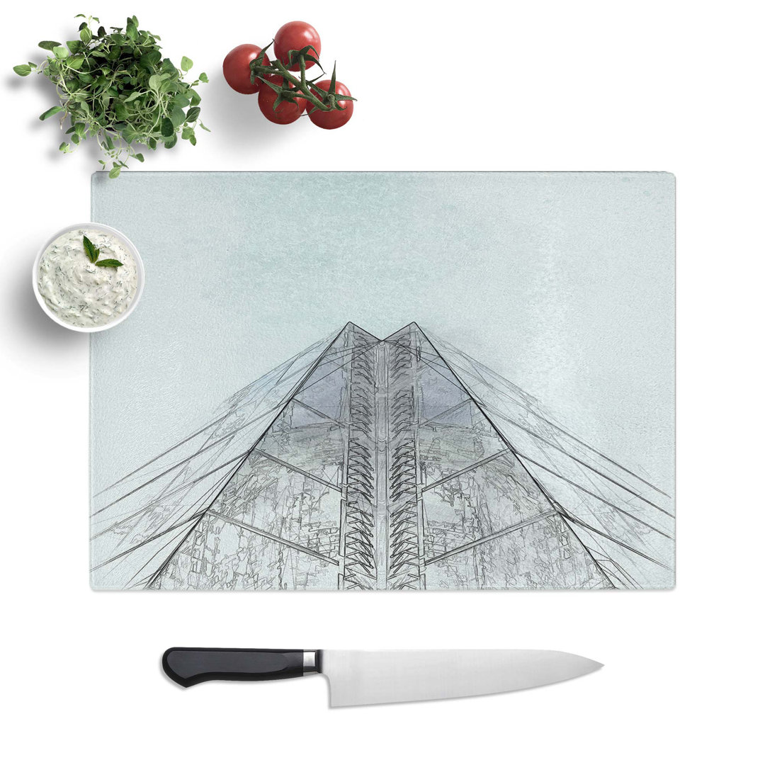 Tempered Glass Sketching the Architecture Vol.55 Chopping Board
