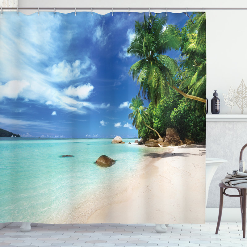 Shower Curtain with Hooks Included, 75" H x 69" W