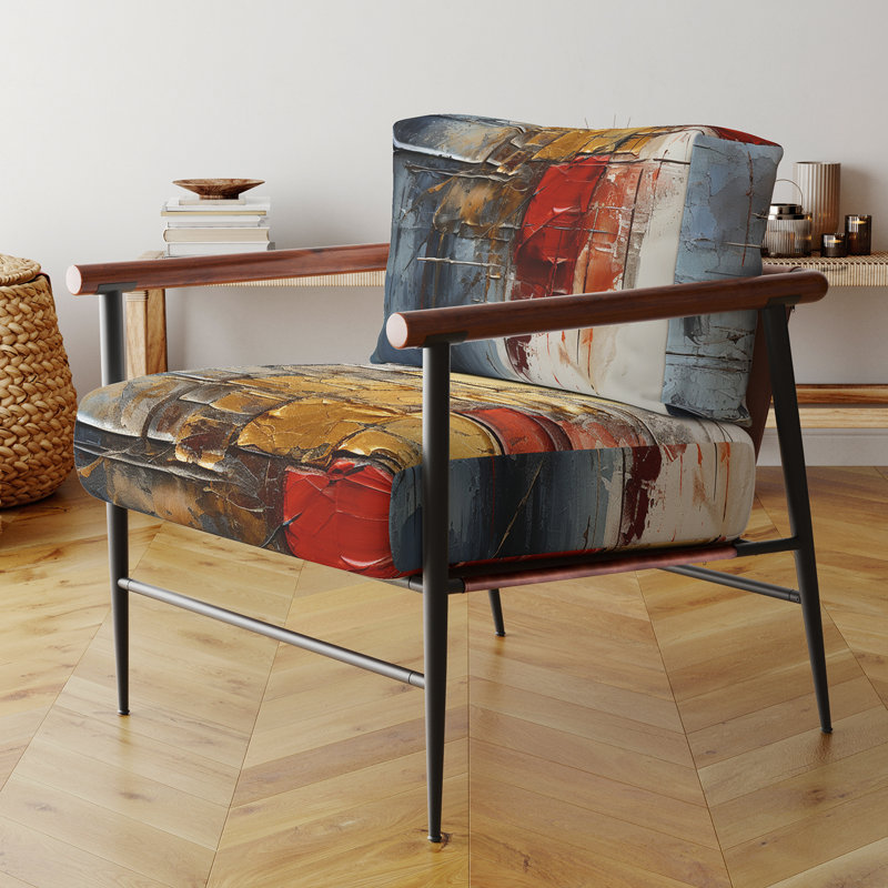 Fauteuil rembourré moderne Gold Red Collage Serenade