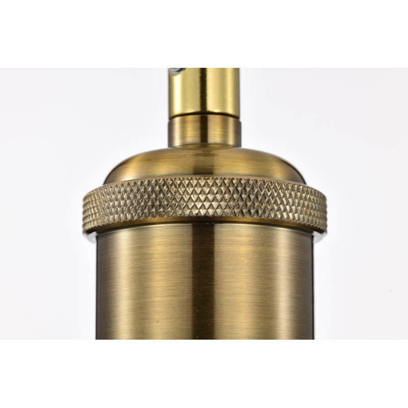 Mateo 1 - Light Black/Antique Brass Cone Pendant