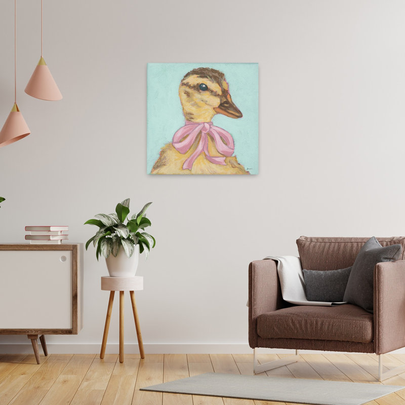 Sweet Duckling I Contemporary Bird Duck Wildlife Wall Art Print 1 Piece Wrapped Canvas Wall Art, 60.96cm H x 60.96cm W