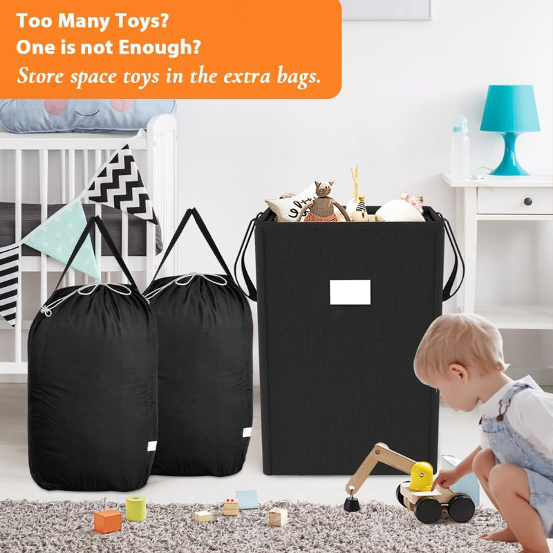 210L Laundry Hamper Collapsible With 2 Washable Laundry Bags, Dirty Clothes Hamper,Laundry Basket With Handles Foldable Hamper Dorm Laundry Basket For College