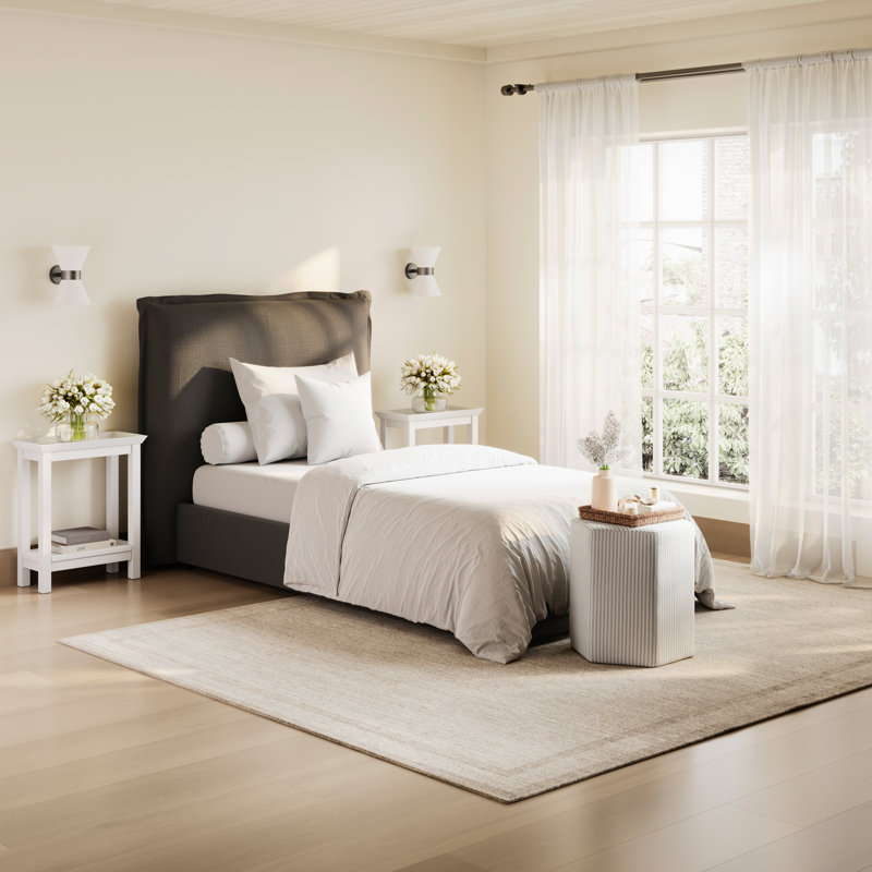 SUNDAY UPHOLSTERED BED, Single (3'), Black