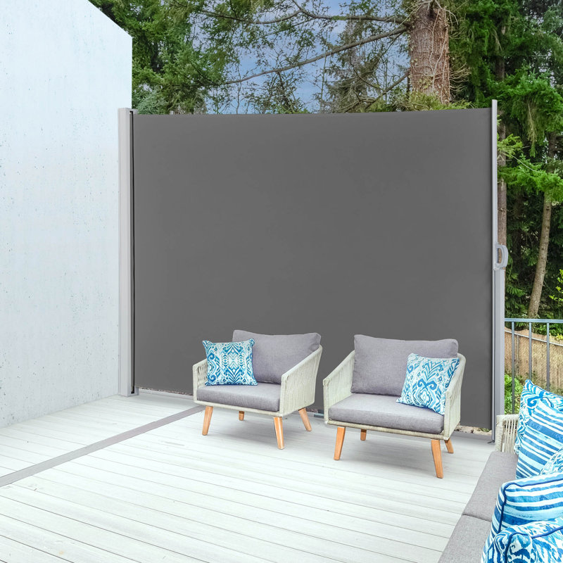 Auvent latéral rétractable pour terrasse Yescom, H 71 po x l 120 po x P 7 po