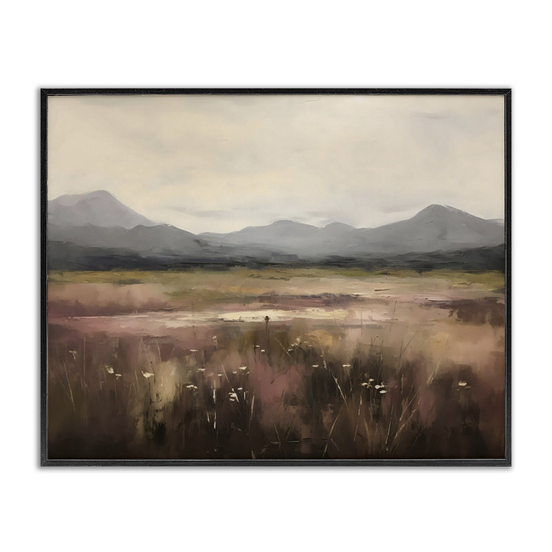 Giclée encadrée par Flower Field Mountain, conception par Creative Studio, Giclée encadrée noir minuit, H 24 po x l 30 po