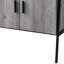 Meuble télé moderne en chêne gris et noir avec porte, 40-49 ", Max 50", unité de rangement chic et abondante, abondante