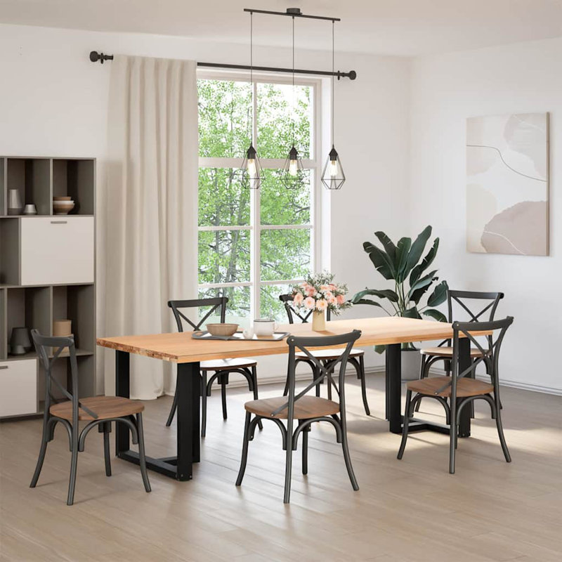  Pieds de table de salle à manger en acier thermolaqué noir, H 28,7 po x l 13,8 po x P 3,1 po