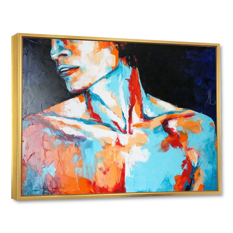 «Pastel Artistic Seduction Man», reproduction sur toile flottante, H 12 po x l 20 po x P 1 po, Cadre flottant doré
