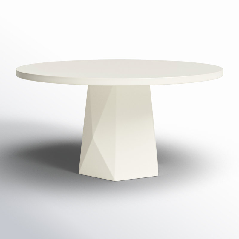 Schuller White Concrete Round Dining Table