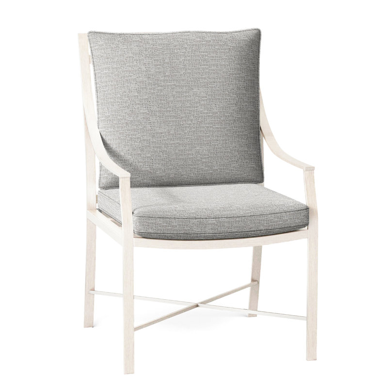 Monaco Patio Dining Armchair with Cushions, Slate Gray, Tweed Toffee, Welt