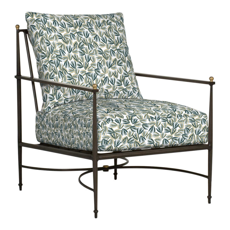 Chaise de patio avec coussins Roma, Pas de soudure, Perigold Palmetto Verdigris
