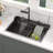 30" L x 19" W Workstation Drop-In Waterfall Kitchen Sink Stainless Steel 16 Gauge Multifunction Single Bowl Kitchen Sink with Faucet Combo-118319664