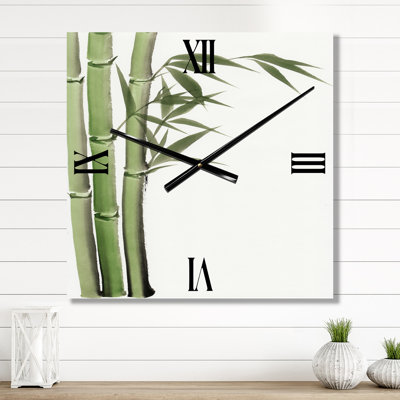 Detail of Dark Green Bamboo IV - Traditional Wall Clock