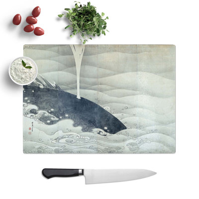 Tempered Glass Whale Screen by Ito Jakuchu Chopping Board