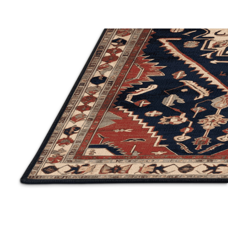 Machine Washable Persian Brown Area Rug, Rectangle 3' x 5'